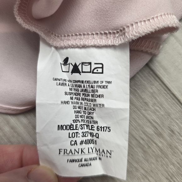 Frank Lyman Design Soft Pink Sleeveless Blouse - Sz 10 - Picture 9 of 10
